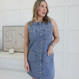 Charlie Denim Dress - Lt Denim