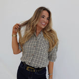 Hometowns Plaid Top - Black