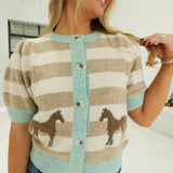 Saddle Knit Cardi Top - Mint