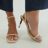 Davide Beaded Heel - Nude