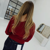 Kenna Belted Sweater - Deep Red