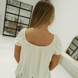 Viola Pinstripe Top - Cream