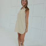 Flower Power Mini Dress - Taupe