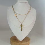 Double Layer Cross Necklace
