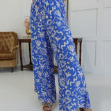 Savory Printed Pants - Blue