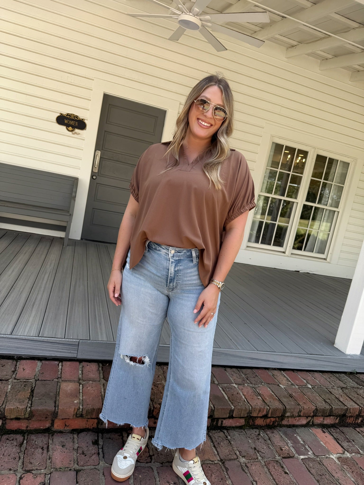 Wanda Collared Blouse - Mocha