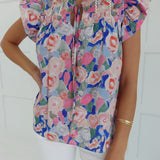 Abundantly Floral Top - Pink/Royal
