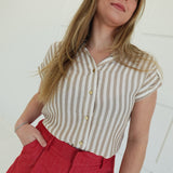 Ease Into Top - Light Khaki