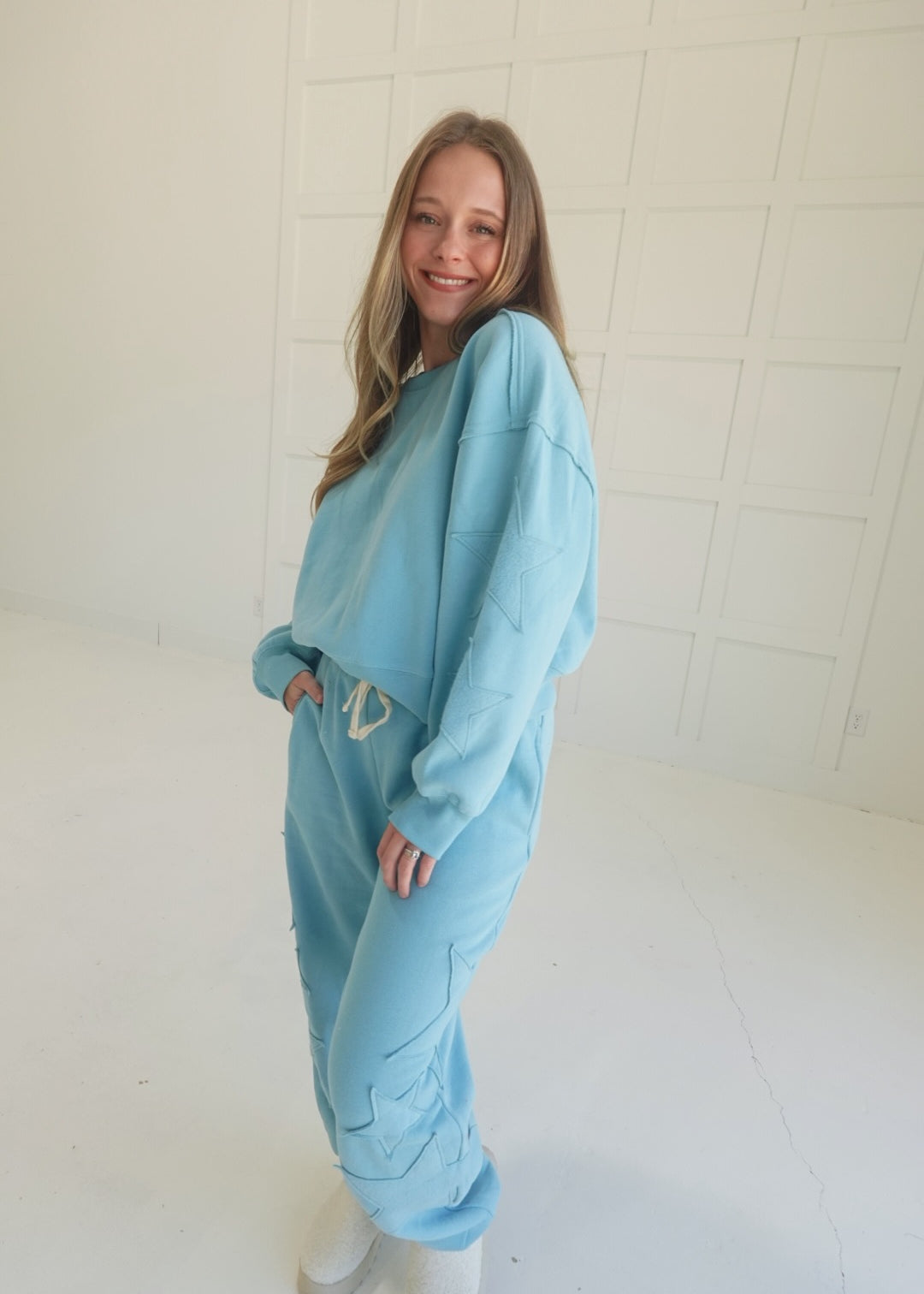 Stars Above Lounge Set - Sky Blue