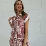 Lost In Your Maze Mini Dress - Rust