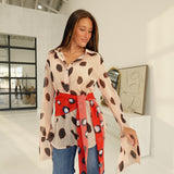 Aves Oversized Blouse Set - Khaki