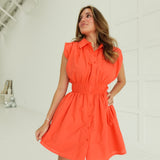 Lenny Mini Dress - Orange Red