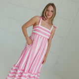 Janie Midi Dress - Pink