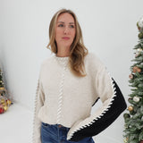 Whipporwill Sweater - Taupe/Black