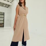 Intuition Blazer Vest - Tan