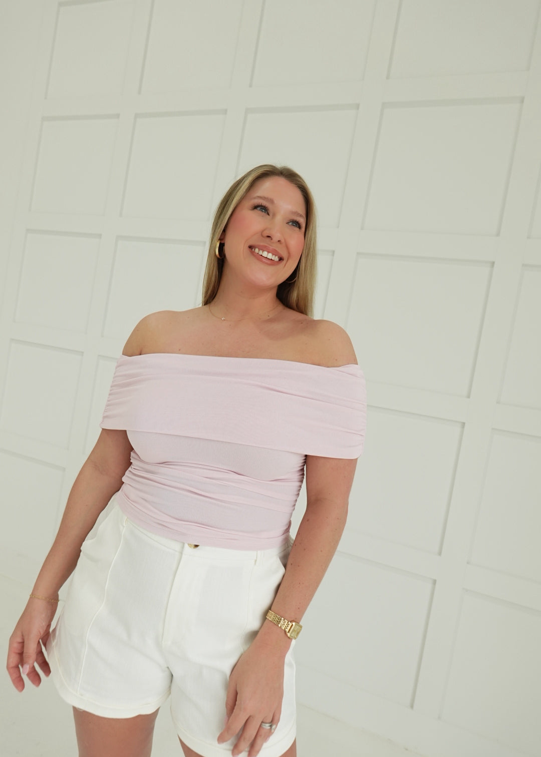 Liz Ruched Top - Blush