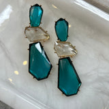 Geo Crystal Drop Earrings