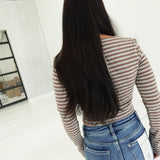Kat Striped Top - Gray