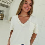 V-Neck Ribbed Tee Time