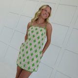 Sally's Seaside Mini Dress - Vibrant Green