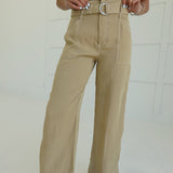 Caldwell Belted Pants - Beige
