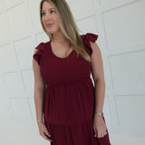 Valor Midi Dress - Burgundy
