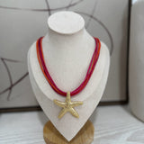 Starfish Cord Necklace - Pink
