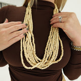 Wooden Beaded Layered Necklace