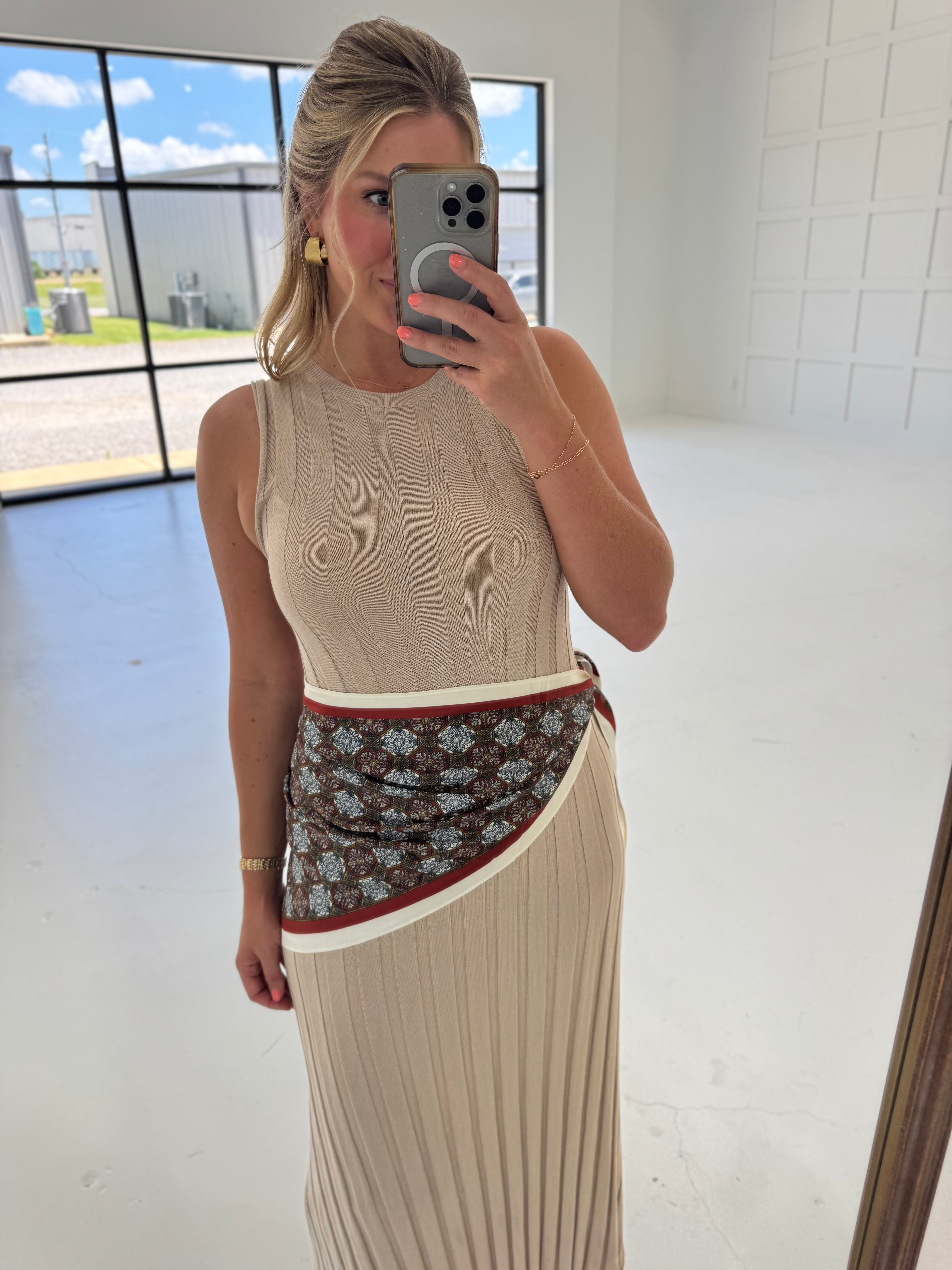 Kaleidoscope Waist Scarf - Deep Rust