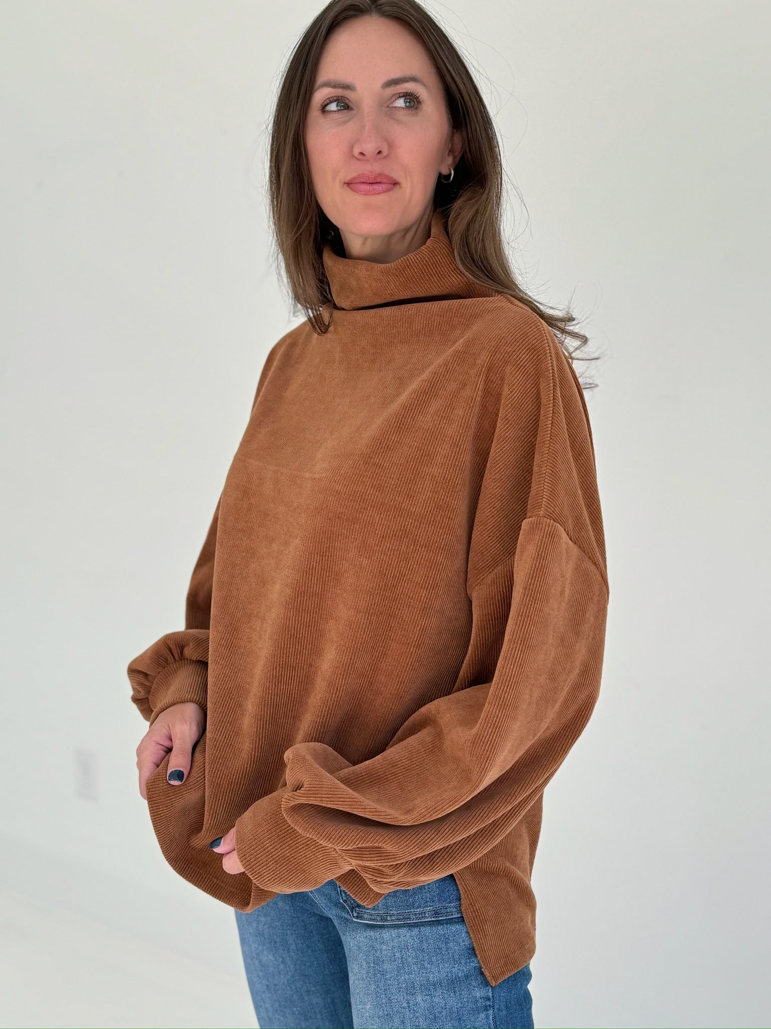 Abbott Mock Neck Top - Camel