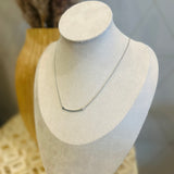 Curved Bar Necklace - Silver