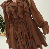 Sweet Whirl Of Mine Dress - Dk Mocha