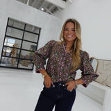 Orson Floral Top - Brown