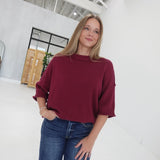 Corbyn Sweater Top - Burgundy