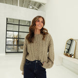 Lola Cable Knit Cardi - Taupe