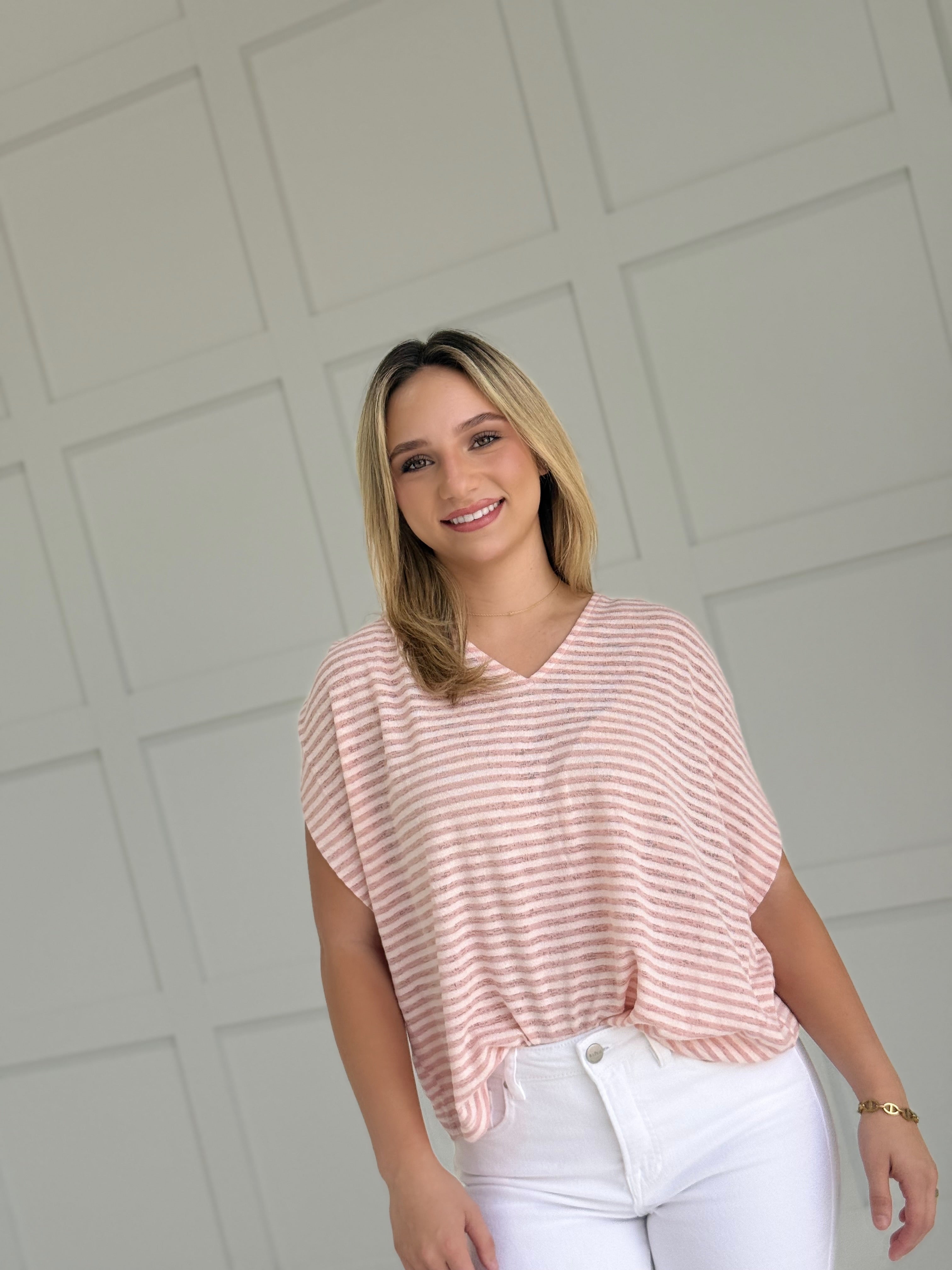 Huggins Striped Top - Pink