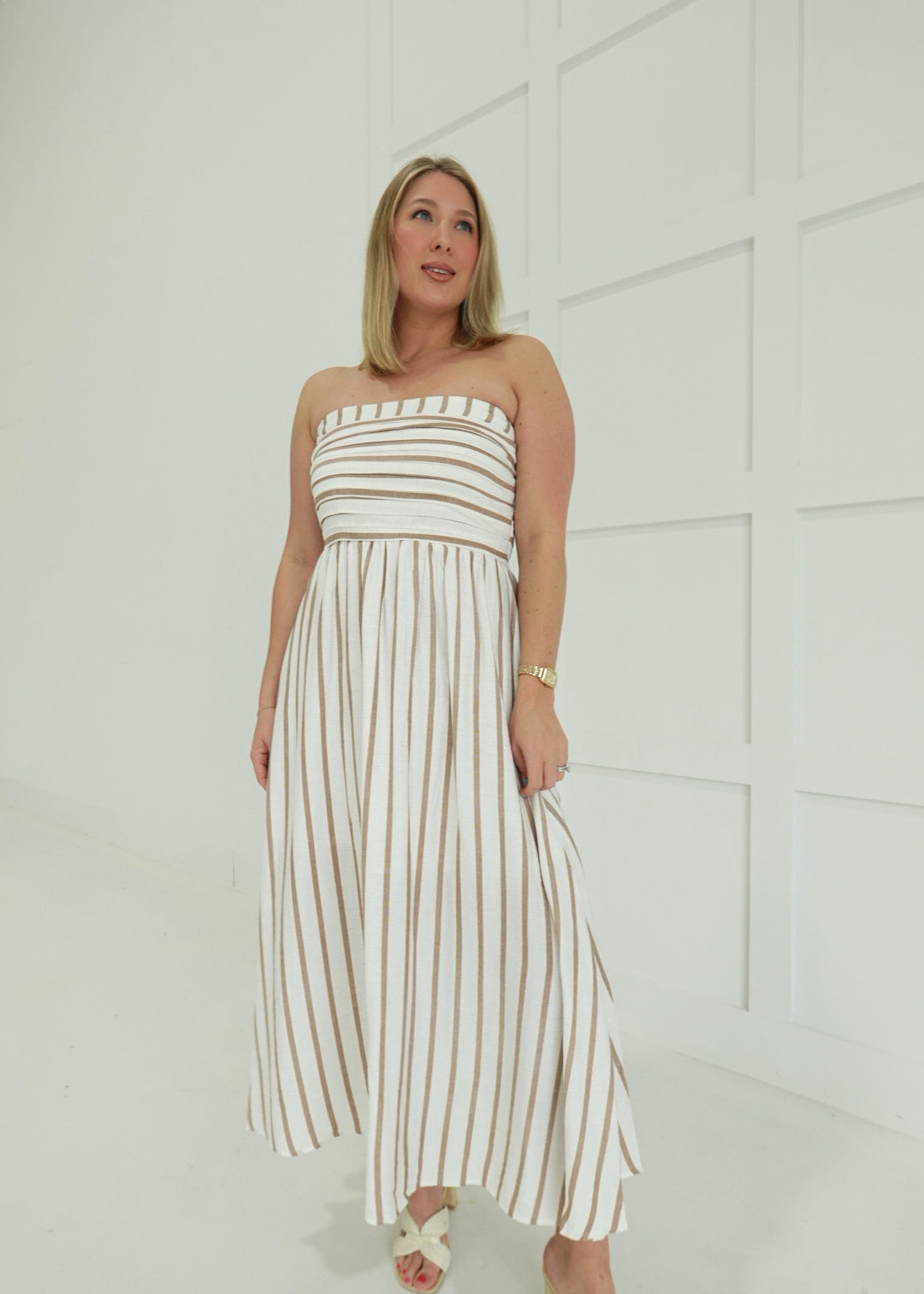 Kiva Midi Dress - Brown
