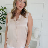 Laken Sleeveless Blouse - Peach