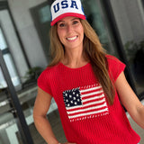 Independence Crochet Top - Red