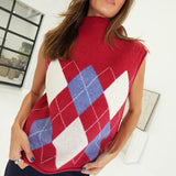 Dane Argyle Top - Burgundy