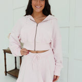 Copperton Cropped Hoodie - Soft Pink