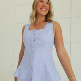 Lamar Peplum Set - Powder