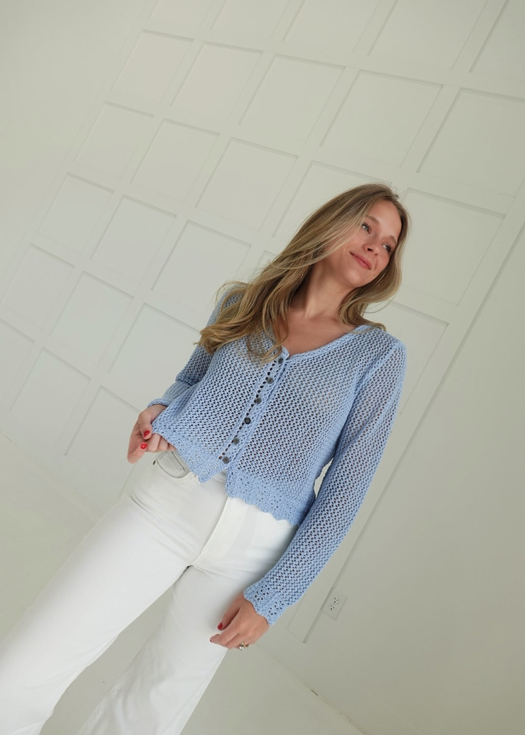 "It Girl" Cardigan - Baby Blue
