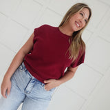 Mabry Sweater Top - Cabernet