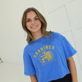 Sardines Embroidered Tee - Blue/Yellow