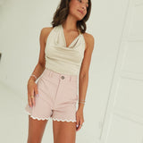 Carina Cowl Neck Top - Nude