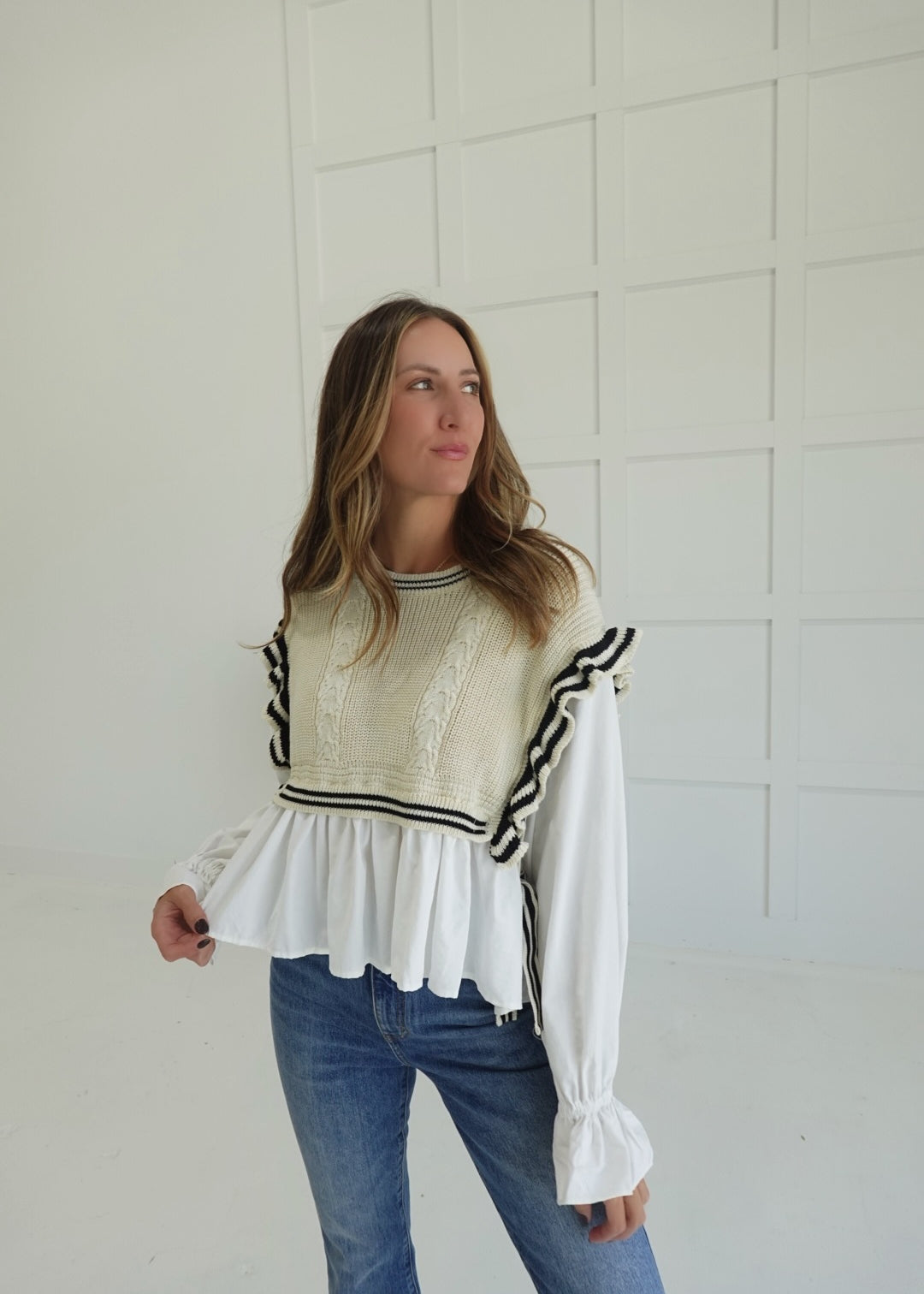 Presley Striped Vest Blouse