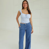 Emma Pointelle Top - Blue