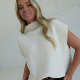 Overturned Mock Neck Sweater - Ivory