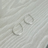 Brushed Teardrop Hoops - Silver